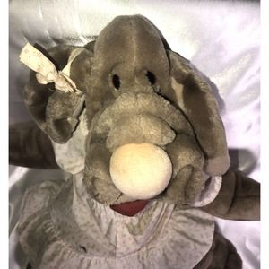 Vntg Ganz Bros Retired Wrinkles Toy Stuffed Plush Puppet Dog (Flawed Dress) 1981